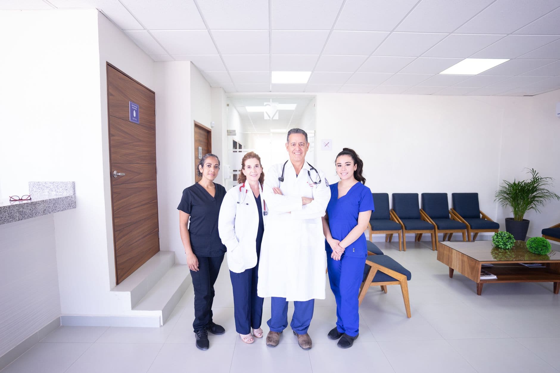 A friendly clinic team smiling together
