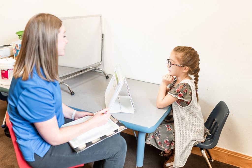 Speech and language evaluation room at Carlin Speech