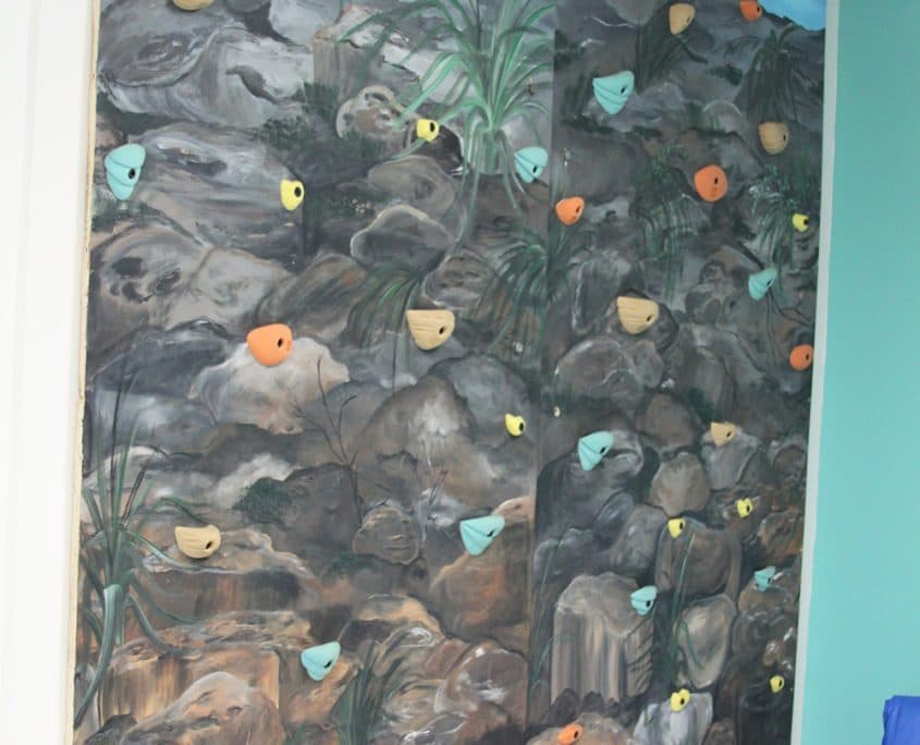 Rock wall at West clinic