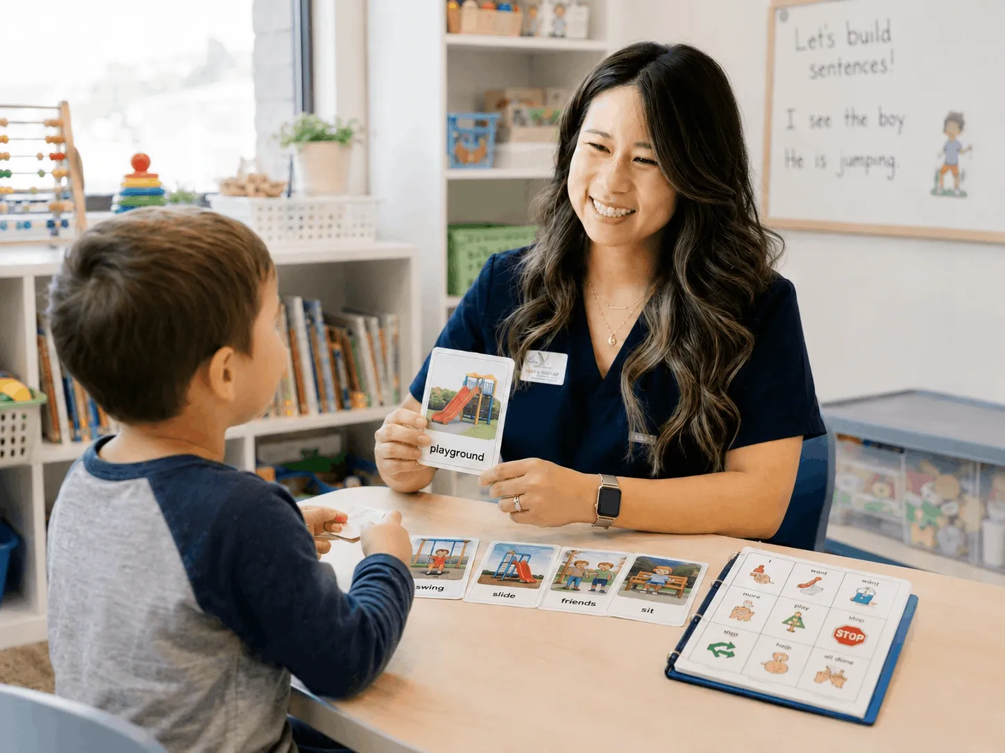 Child receiving articulation & sounds therapy at Jars of Play