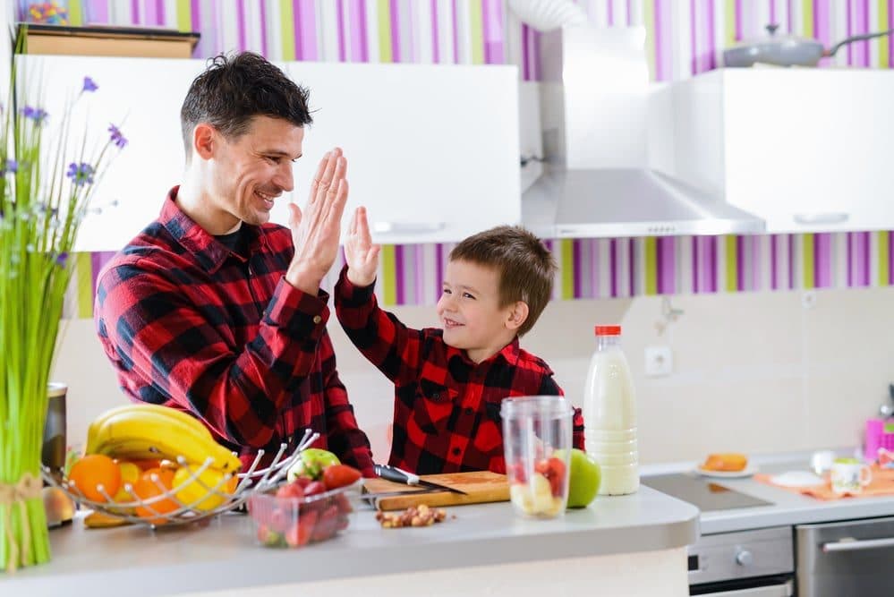 Daily Living Skills Cheerful Father and Son