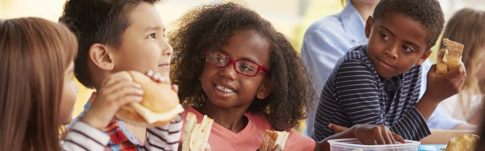 children eating together