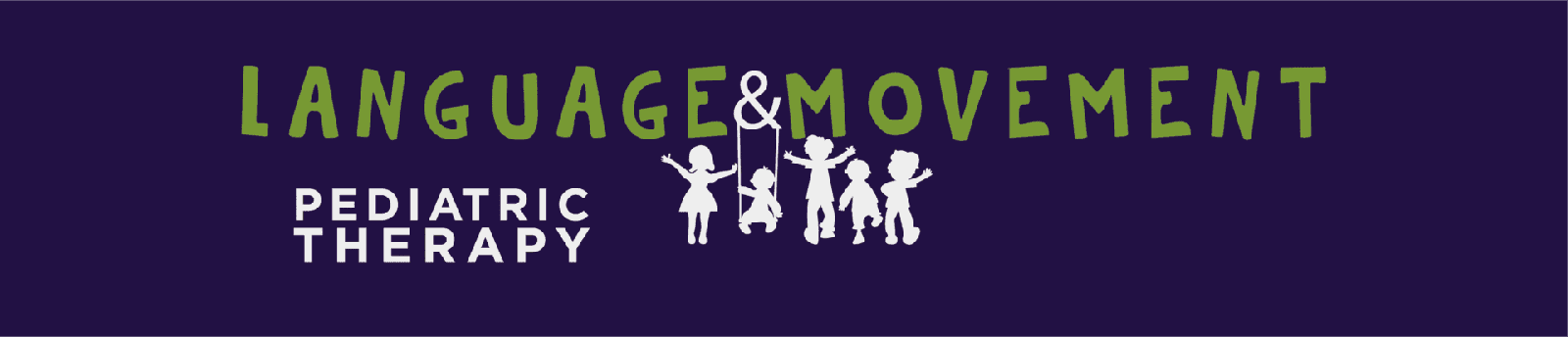 Silhouettes of children playing under green and white text on a dark background.