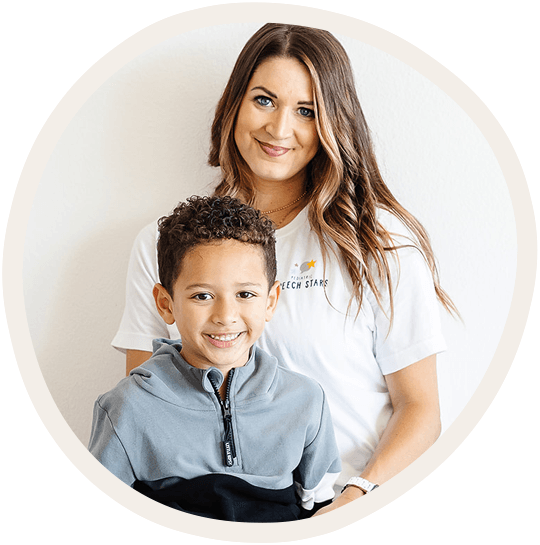 Marcia Church with little boy during Virtual Coaching
