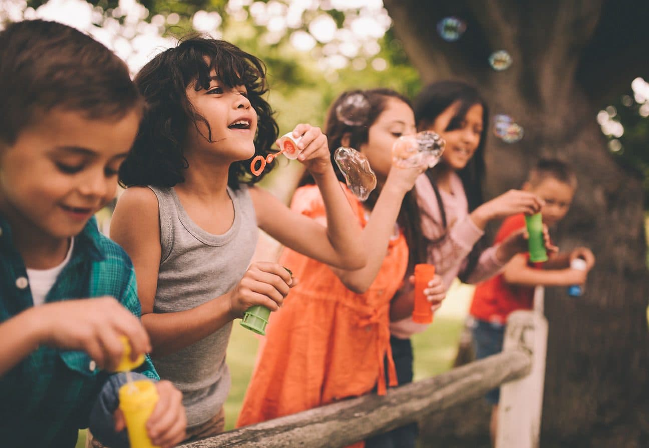 Kids Blowing Bubbles
