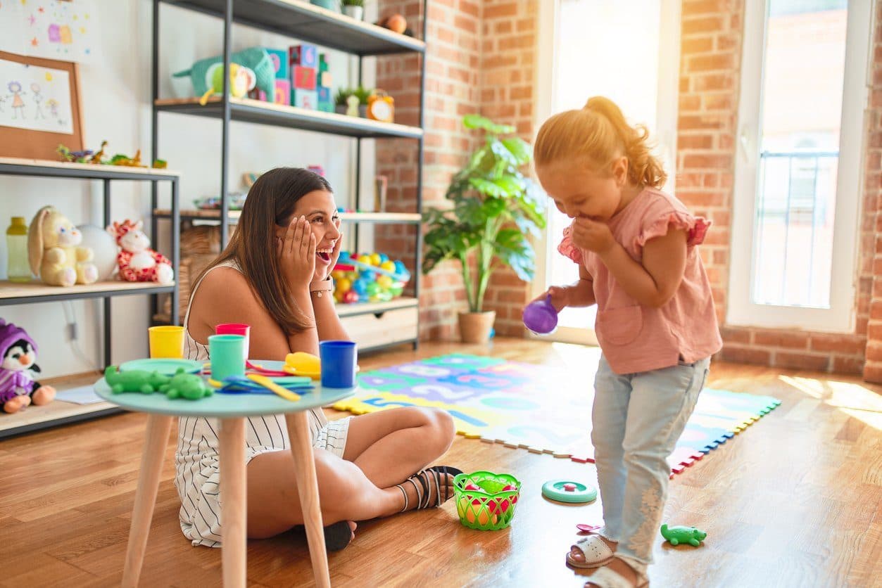 Child working on communication skills during play-based speech therapy for kids in Flower Mound, TX