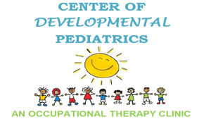 Logo: Center of Developmental Pediatrics, sun graphic, child figures, An Occupational Therapy Clinic.