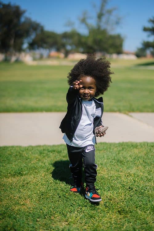 Child playing outside