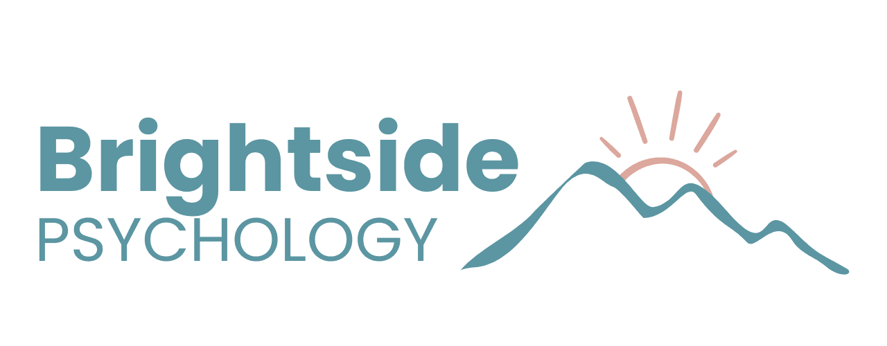 Brightside Psychology with mountain and sun logo